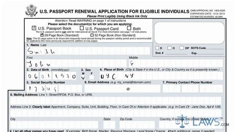 Form Ds 82 U S Passport Renewal Application For Eligible Individuals