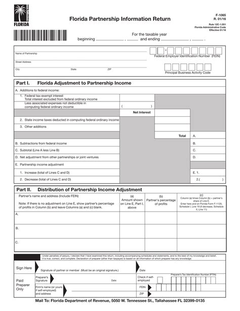 Form F 1065 Fill Out Sign Online And Download Printable Pdf Florida