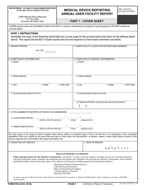 Form Fda 3419 Fill Out Printable Pdf Forms Online