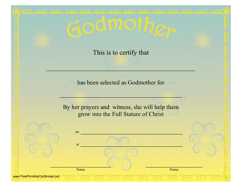 Form For Godmother Fill And Sign Printable Template Online