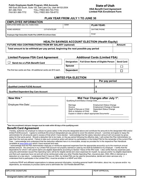 Form Hsa0 Fill Out Sign Online And Download Printable Pdf Utah