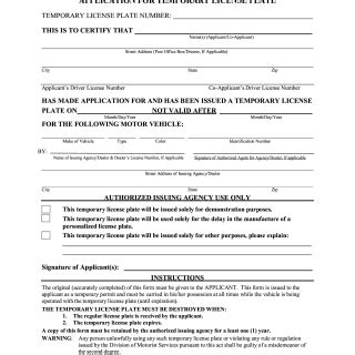 Form Hsmv 83091 Application For Temporary License Plate Forms Docs