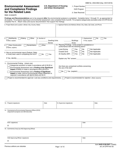 Form Hud 4128 Fill Out Printable Pdf Forms Online