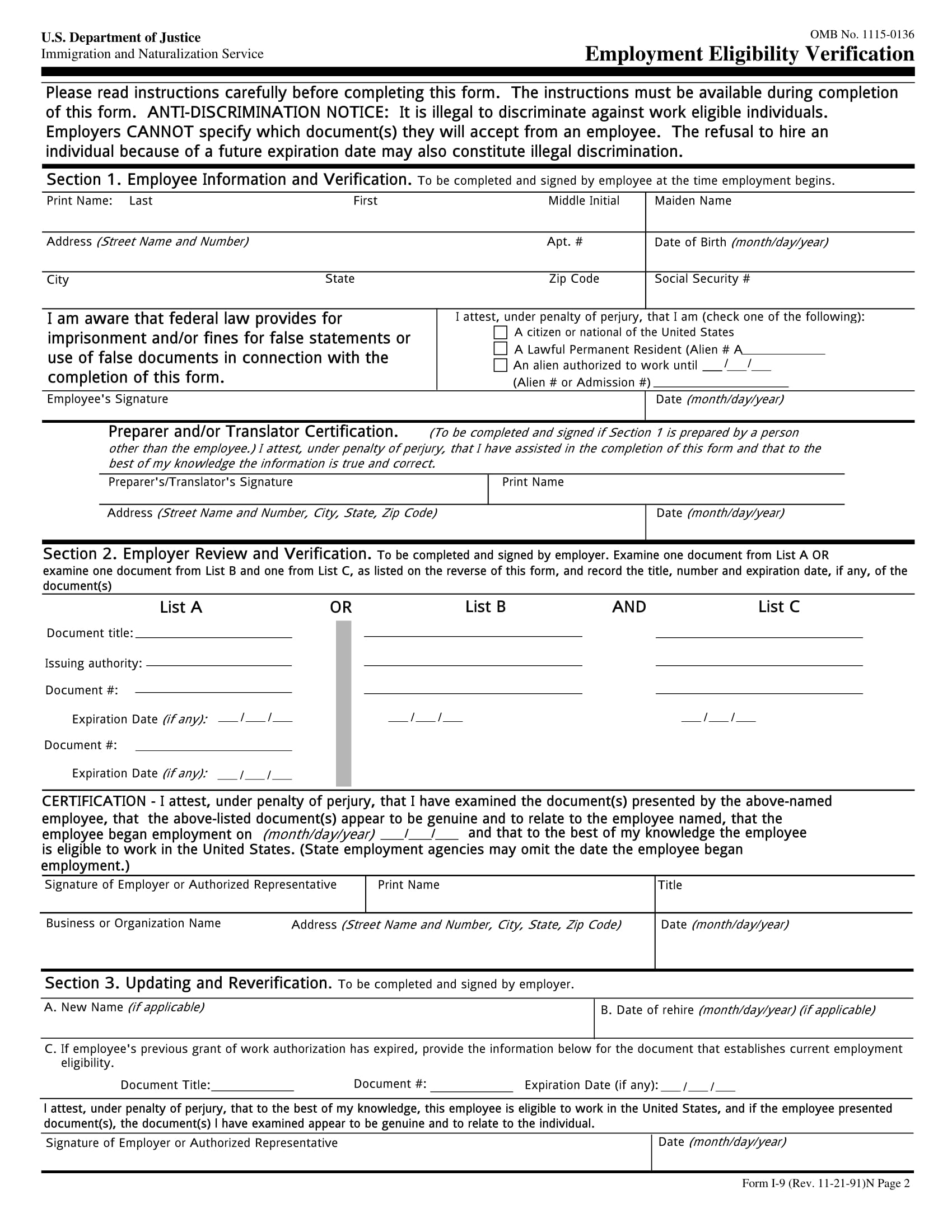 Form I 9 Understanding The Employment Eligibility Verification