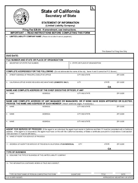 Form Llc 12 Fill Out Sign Online And Download Fillable Pdf Missouri Templateroller