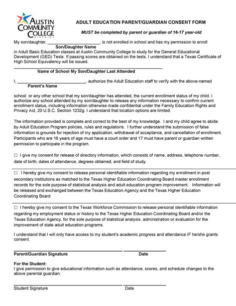 Form Of Consent Letter Printable Consent Form