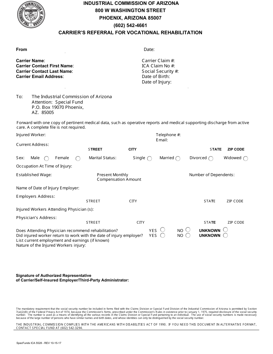 Form Specfunds Ica5528 Fill Out Sign Online And Download Fillable