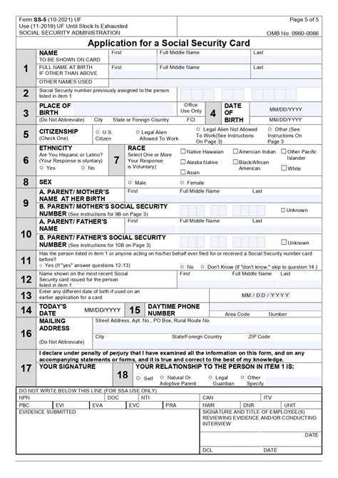 Form Ss 5 Application For A Social Security Card Forms Docs 2023