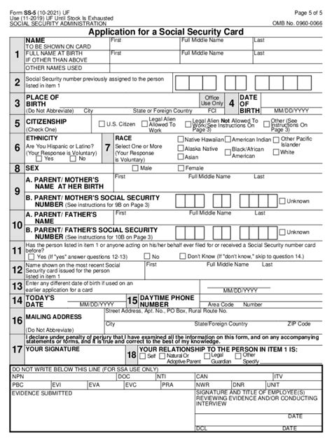 Form Ss 5 Download Fillable Pdf Or Fill Online Application For A Social