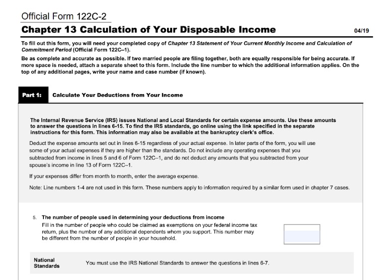 Form To File As Creditor In Chapter 13 Bankruptcy Bankruptcy In The United States Security