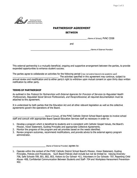 Formal Partnership Agreement Template