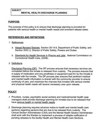 Free 10 Mental Health Discharge Summary Samples Treatment Program