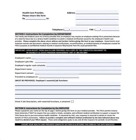 Free 10 Sample Fmla Forms In Pdf