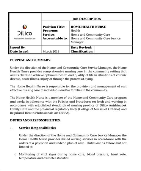 Free 10 Sample Nurse Job Description Templates In Ms Word Pdf