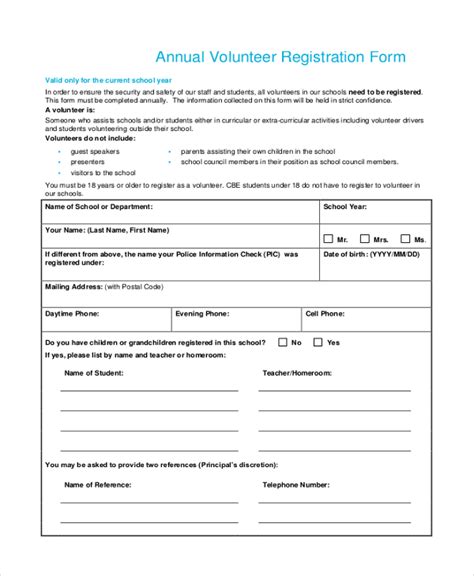 Free 10 Sample Volunteer Application Forms In Pdf Ms Word Excel