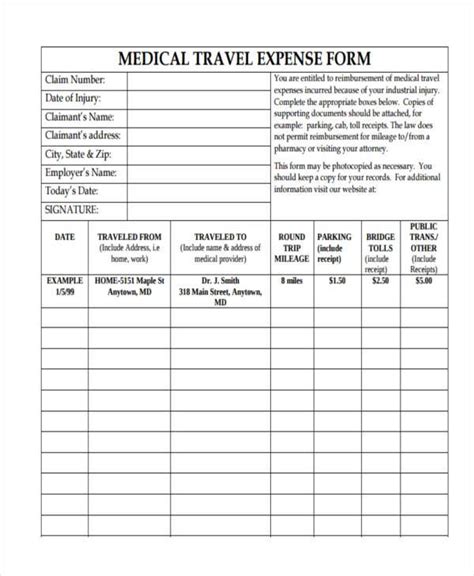 Free 11 Medical Expense Forms In Pdf Ms Word