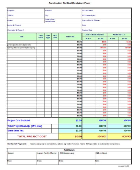 Free 12 Construction Bid Form Samples Pdf Ms Word Google Docs Excel