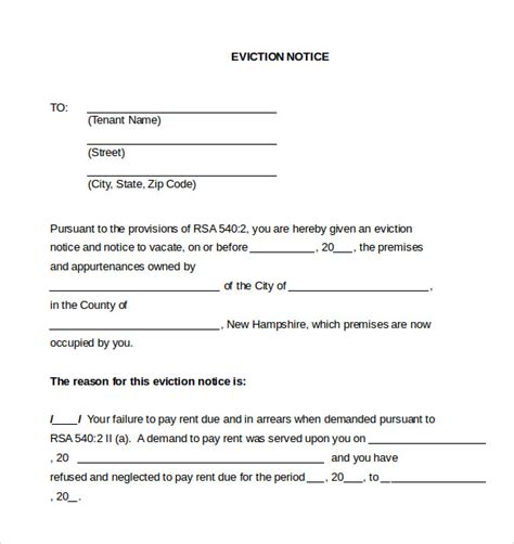 Free 12 Eviction Notice Letter Templates In Pdf Word