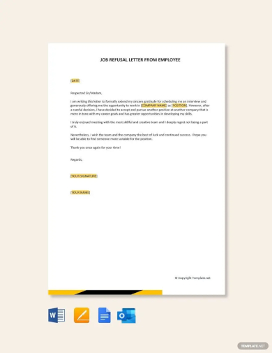 Free 12 Sample Refusal Letter Templates In Ms Word Pdf