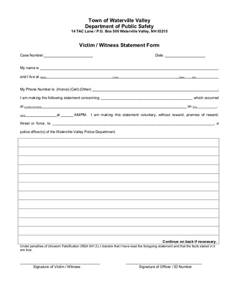 Free 12 Sample Witness Statement Forms In Pdf Ms Word Excel