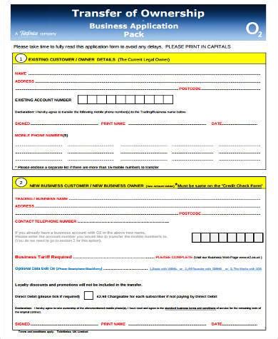 Free 12 Transfer Of Ownership Form Samples Pdf Ms Word Google Docs