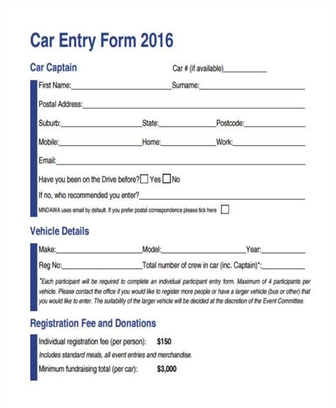 Free 14 Car Registration Form Samples Pdf Ms Word Google Docs