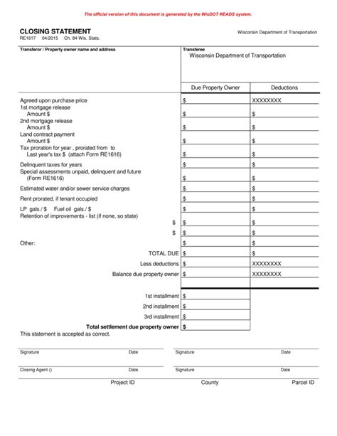 Free 14 Closing Statement Forms In Pdf Ms Word