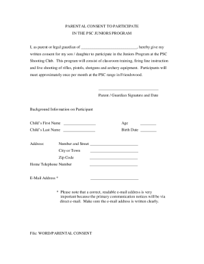 Free 15 Parental Consent Forms In Pdf Ms Word