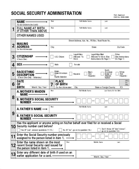 Free 16 Sample Social Security Forms In Pdf Ms Word