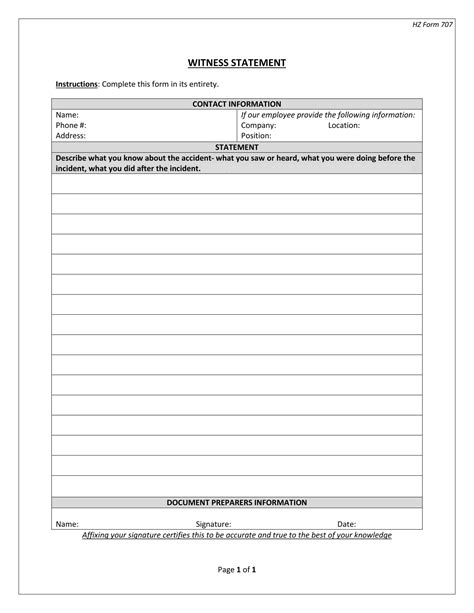 Free 17 Employee Witness Statement Form Samples Pdf Ms Word Google Docs