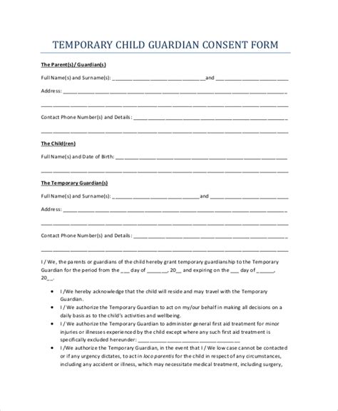 Free 17 Guardianship Forms That Protect Your Child In Pdf Ms Word