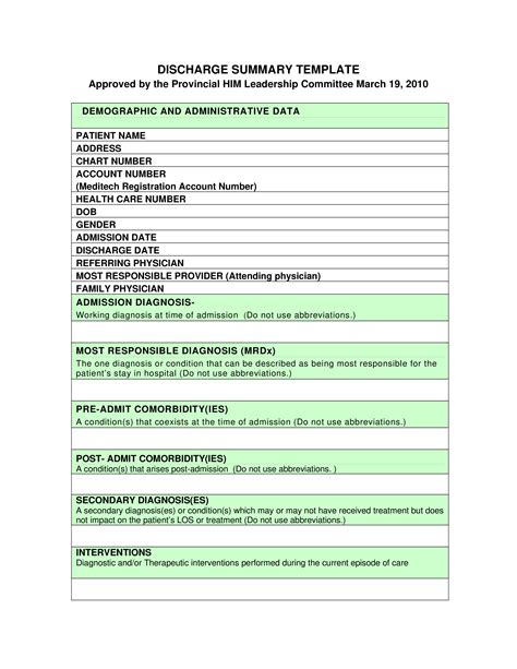 Free 18 Sample Discharge Summary Templates In Word Pdf