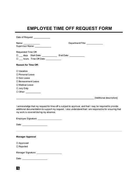 Free 24 Sample Time Off Request Forms In Pdf Ms Word