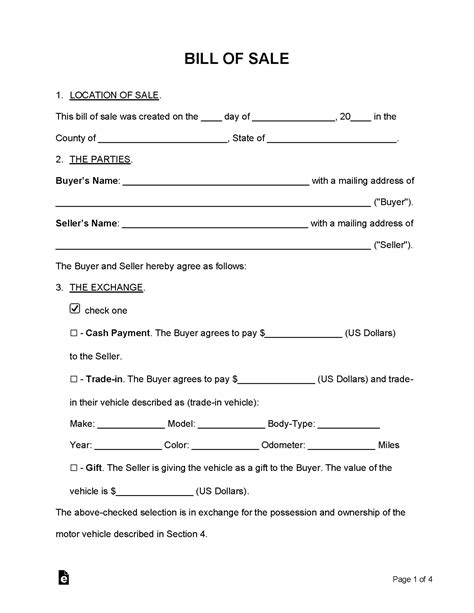 Free 28 Sample Bill Of Sale Forms In Pdf Ms Word