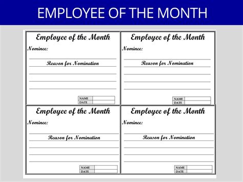 Free 4 Employee Of The Month Voting Forms In Pdf Ms Word