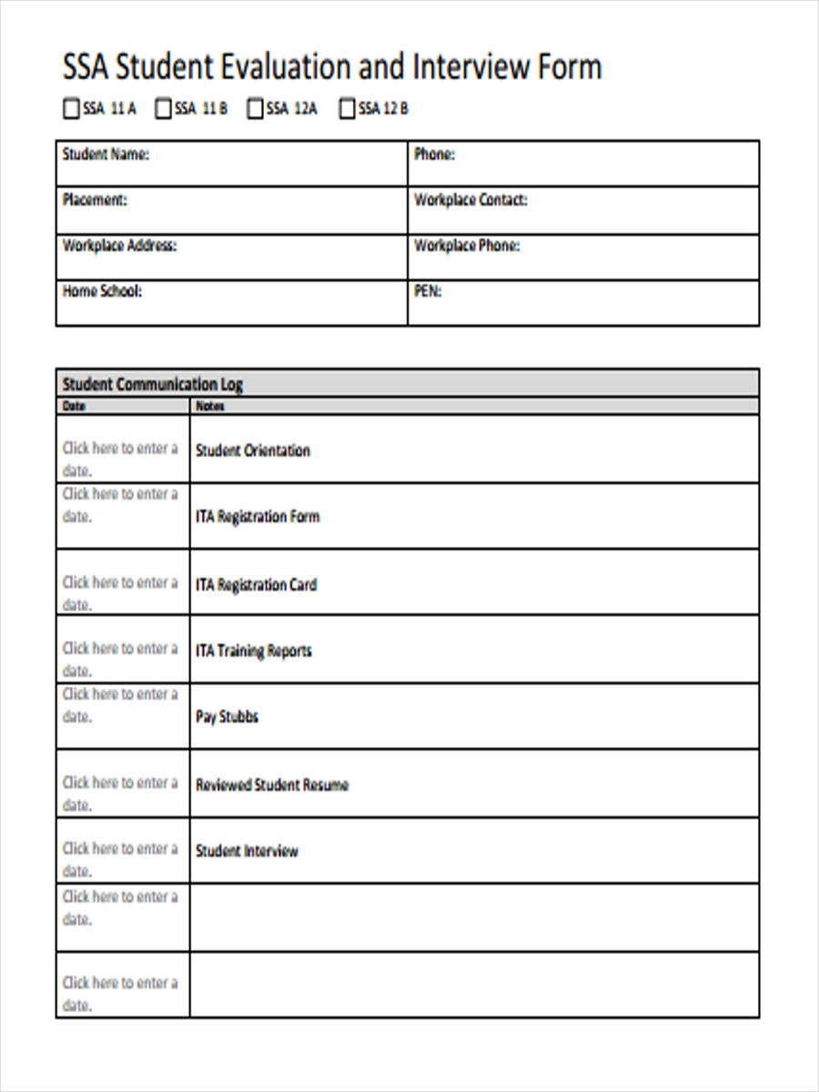 Free 41 Interview Form Samples Pdf Ms Word Google Docs Excel