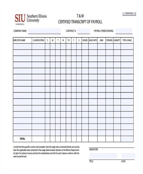 Free 42 Sample Payroll Forms In Pdf Excel Ms Word