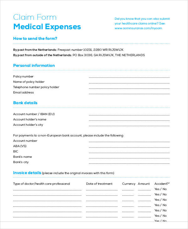 Free 43 Printable Medical Forms In Pdf