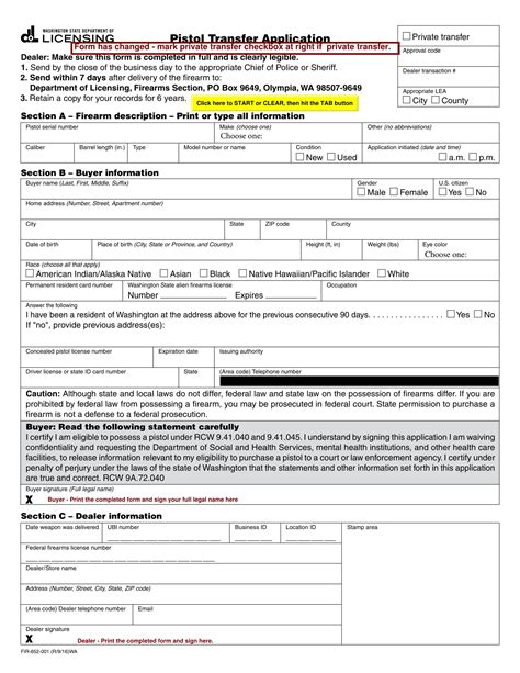 Free 5 Gun Transfer Forms In Pdf