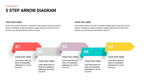 Free 5 Step Arrow Diagram Infographics Slidekit