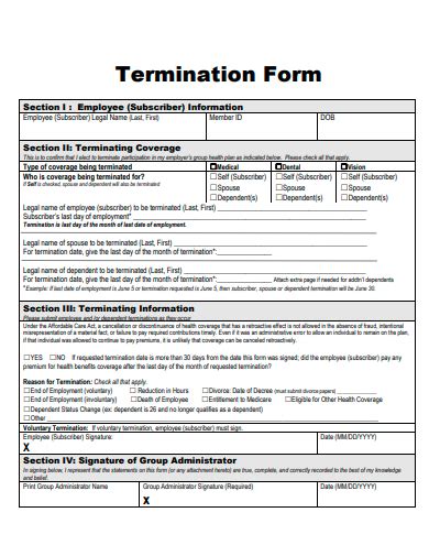 Free 5 Termination Notice Samples In Pdf Ms Word