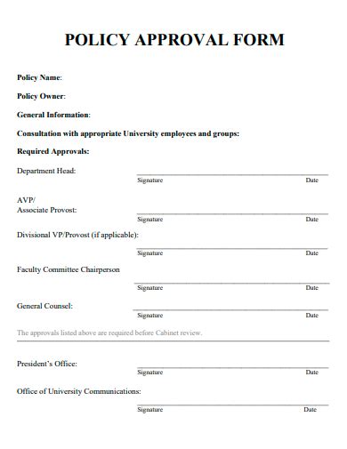 Free 50 Policy Approval Samples In Pdf Ms Word