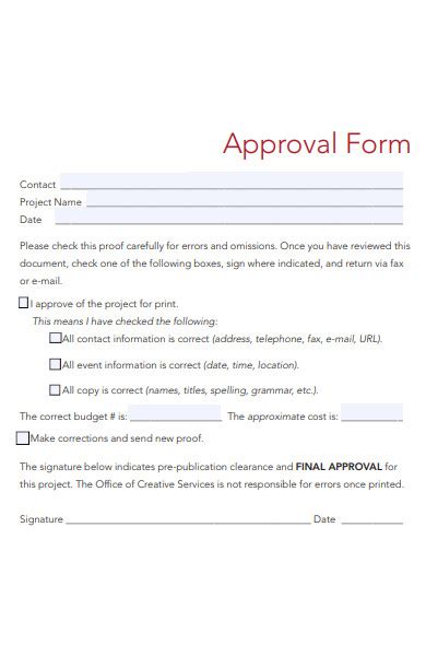 Free 51 Approval Forms In Pdf Ms Word Excel