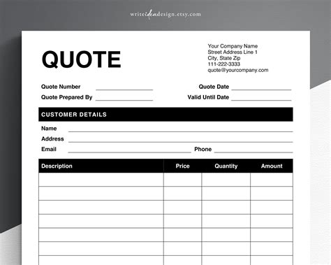 Free 52 Quote Forms In Pdf Ms Word Excel