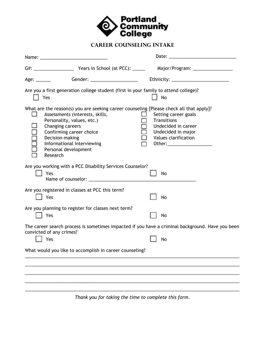 Free 6 Career Counseling Forms In Pdf