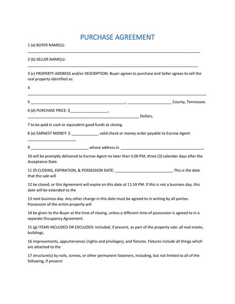 Free 6 Home Purchase Agreement Samples In Pdf