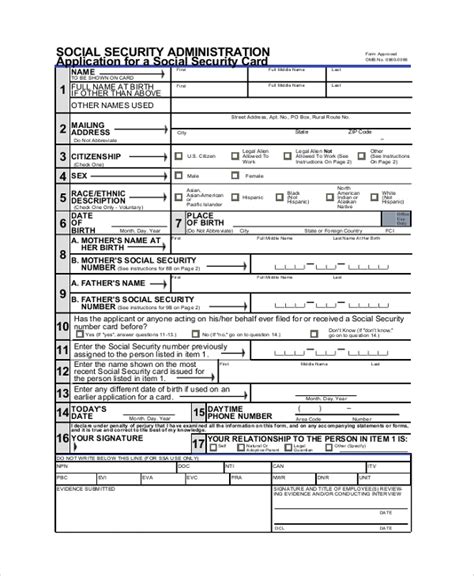 Free 7 Sample Social Security Application Forms In Pdf