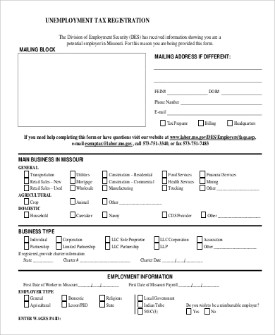 Free 7 Sample Unemployment Tax Forms In Pdf