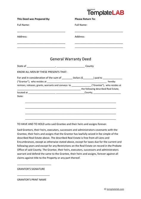 Free 7 Sample Warranty Deed Forms In Pdf Ms Word