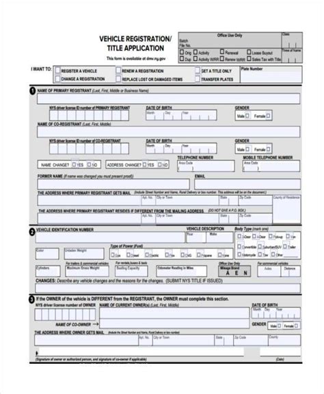 Free 8 Car Registration Forms In Pdf Ms Word